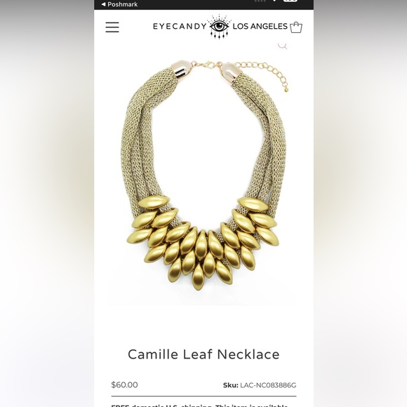 Camille Leaf Necklace - Picture 6 of 6